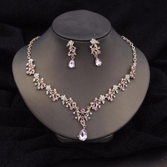 Barock Silberfarben Brautschmuck-Sets Krone Ohrringe Halsband Halskette Set für Frauen Hochzeitskleid Tiaras Brautschmuck-Set
