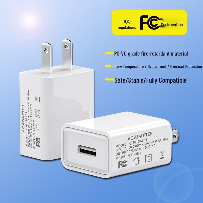 FCC Certified Dual-Port 5V 2A Charger for Mobile Phones and Small Appliances