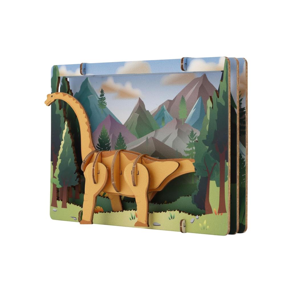 Luke Run APRICUS 3D Theater Puzzle Brontosaurus Puzzle, 14.7 X 3.6 X 9.7 Cm, Wooden
