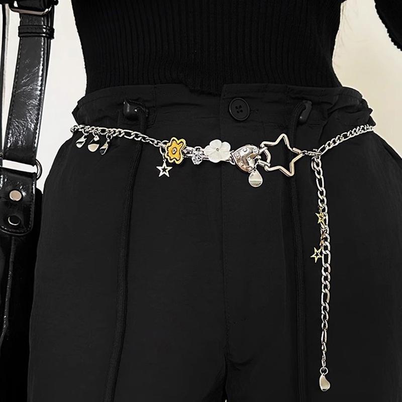 

Женский ремень Y2K Роскошная цепочка-сердце Металлический пояс Готические аксессуары для женщин Панк-стиль Джинсы Платье Декор