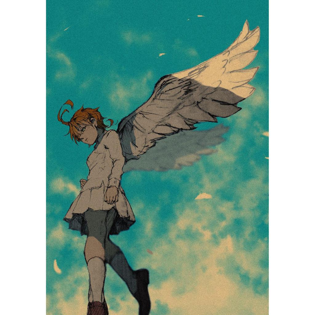 The Promised Neverland Anime Retro Kraft Paper Poster - Decorative Wall Art