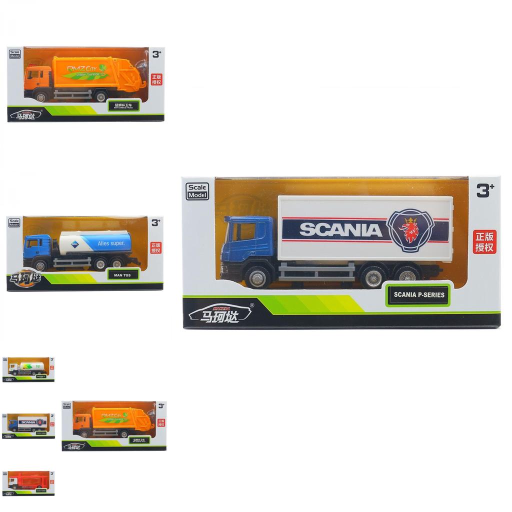 Alloy 164 Scania Man Engineering Truck Container Trailer Toy