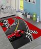 Tappeto Tappetino Tappeto Pista da Corsa per Bambini Design Curva 3D con Macchina da Corsa Bandiera a Scacchi Decorazione per la Casa Tappeti per Camera da Letto