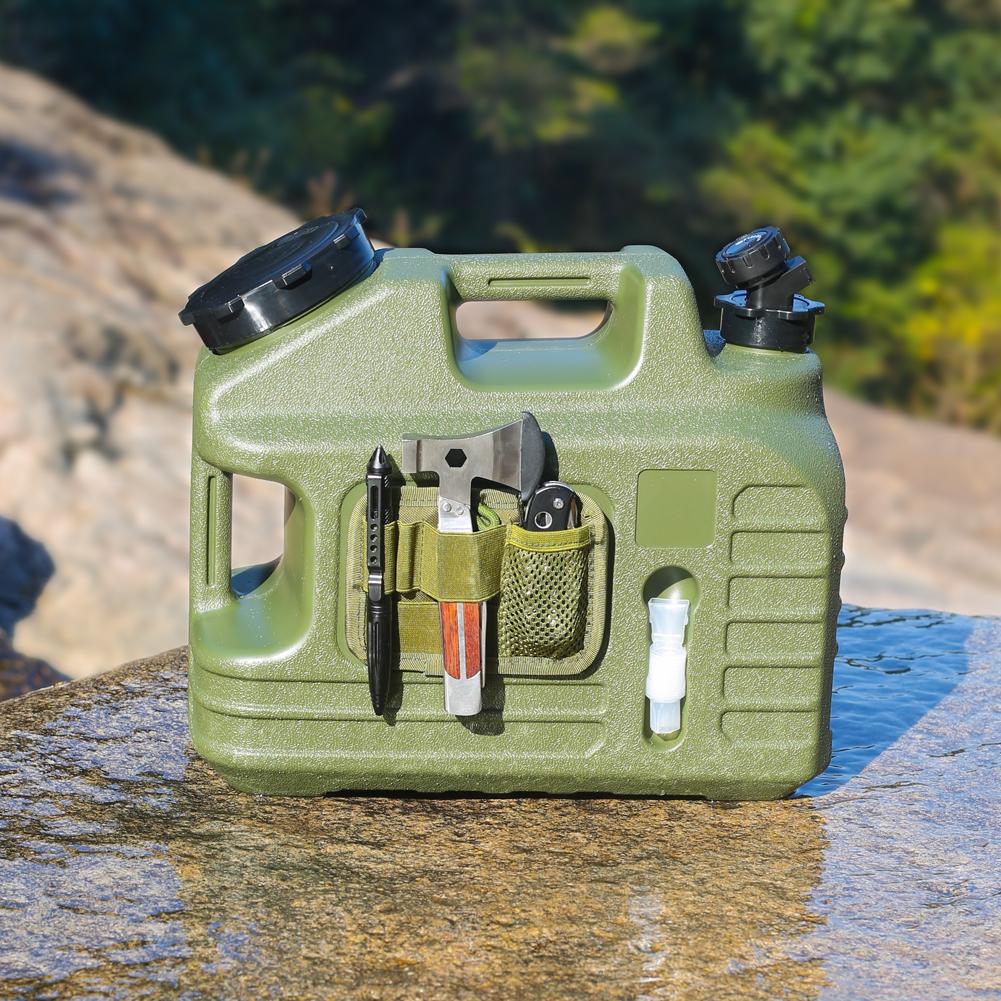 13L Wasserbehälter mit Hahn Tragbarer Wassertank Große Kapazität Wasserspender Träger für Fahrzeug Auto Camping