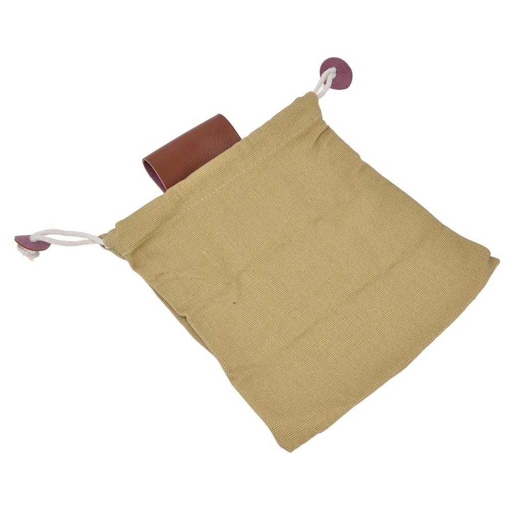 Fruit Picking Bag Waist Hanging Canvas Material PU Style Folded Save Space Belt Foraging BagKhaki