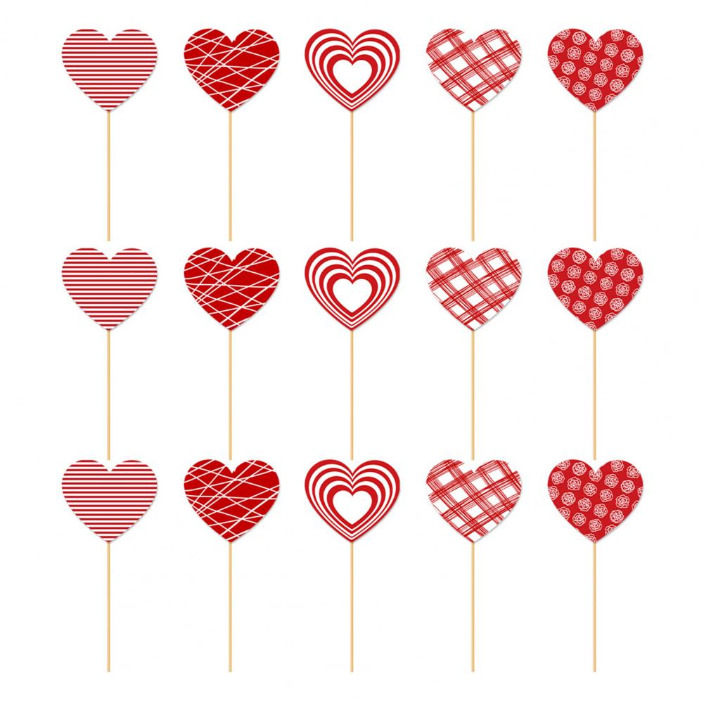 15Pcs Heart Vase Floral Insert Set Valentine's Day Romantic Table Decor for Centerpiece Party Wedding Decoration