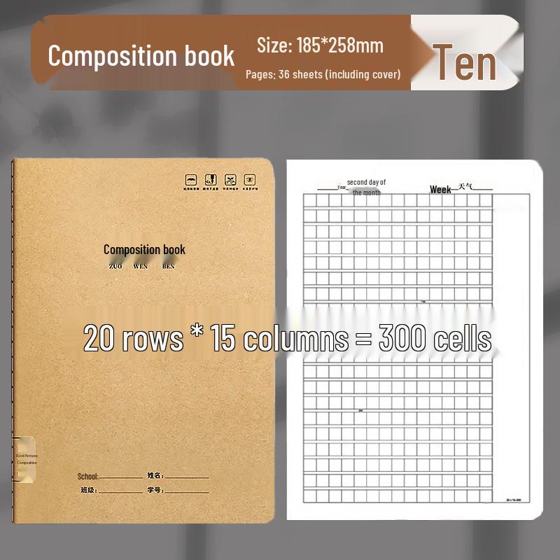 16K Composition Notebook: Primary and Junior High English Practice, 4 Lines 3 Spaces