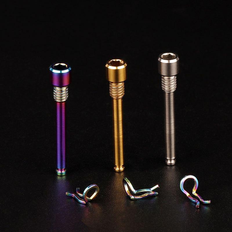 Bicycle Hydraulic Disc Brake Pad Fixing Bolts M4 Titanium Alloy Corrosion Resistant Inserts for Cycling Upgrade Accessories
