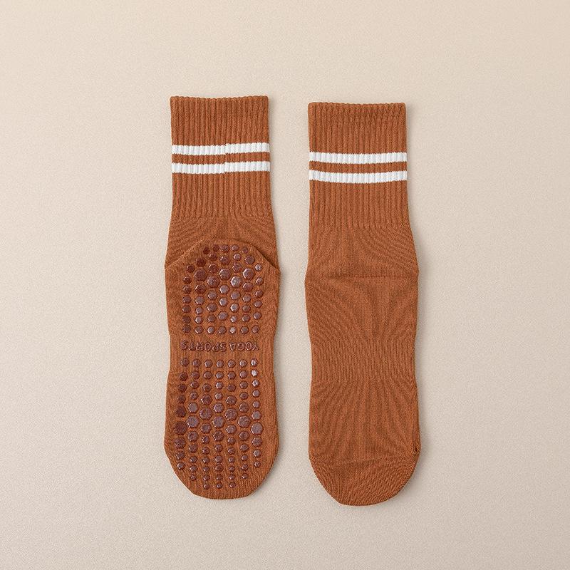 Non-Slip Silicone Yoga & Pilates Socks for Adults - Mid-Calf Length, Ideal for Indoor Sports, Dance, and Fitness Activities