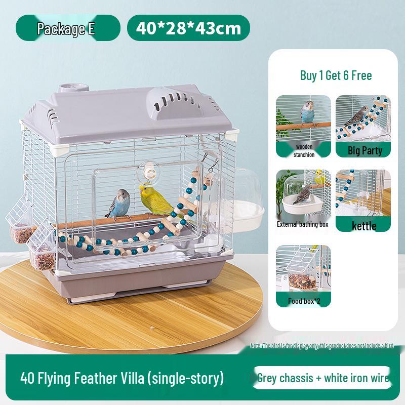 Large Ornamental Birdcage for Budgerigars, Cockatiels, & Finches with Acrylic Panels