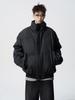 Men's American-Style Winter Warm Cotton Jacket, Loose Fit, Short PU Leather, Padded, Niche Design.
