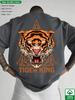 2026 Summer Unisexs 100 Pure Cotton Tiger Head Print Retro Adult Round Neck Tshirt Street Trend Casual Cool Short Sleeved Shirt