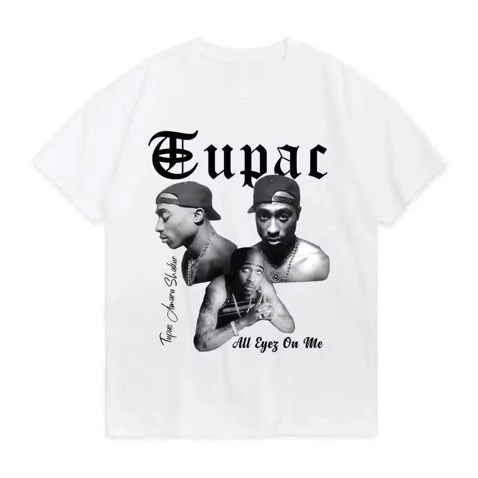 

Rap singer 2pac hip-hop streetwear oversized sleeve T-shirt 2025 summer fashion men s and women s Kids cotton T-shirt 4XL