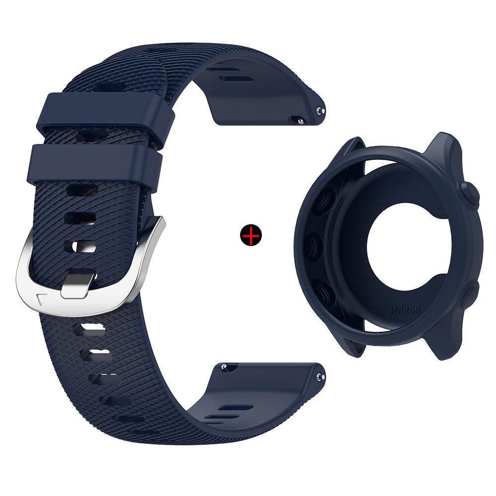 

Для Garmin Forerunner 255/265 Ремешок для часов + Чехол для часов Серебристая Пряжка Браслет на запястье Высококачественный Прочный Силиконовый Умный Ремешок For Forerunner 255