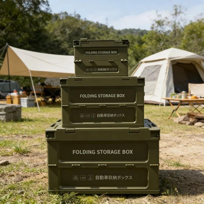Car Trunk Folding Storage Box Thickened Food Storage Box Outdoor Camping Cargo Organizer Box For Car Vehicle Outdoor Activities