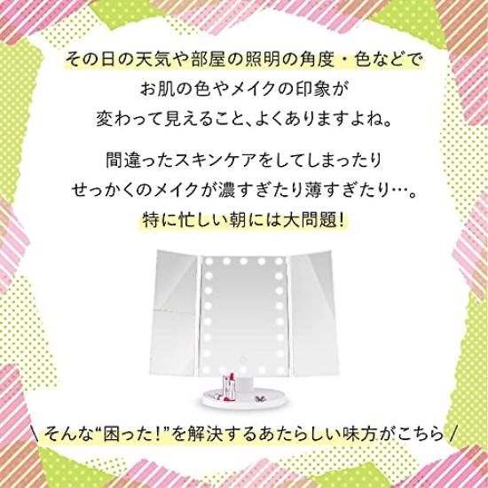 Schminktisch Tischplatte Schauspielerin 22 mit LED Tischplatte Schönheit LED Schminkspiegel Vergrößerungsständer Batterie USB Tischspiegel Spiegel, Spiegel, Dreifachspiegel, Spiegel,