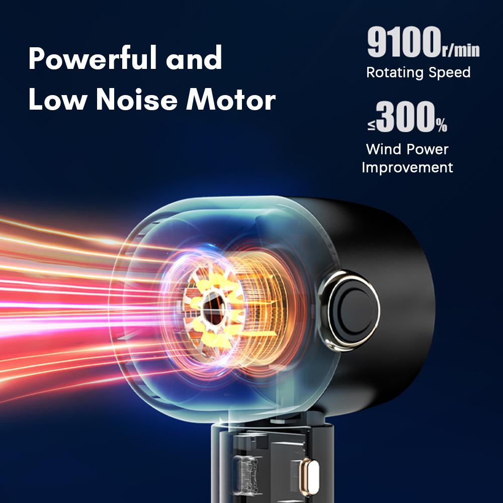 Tragbarer Mini-Ventilator, Handventilator, wiederaufladbar, kleiner Schreibtischventilator, 5 Geschwindigkeiten, batteriebetriebener Ventilator, geräuscharm