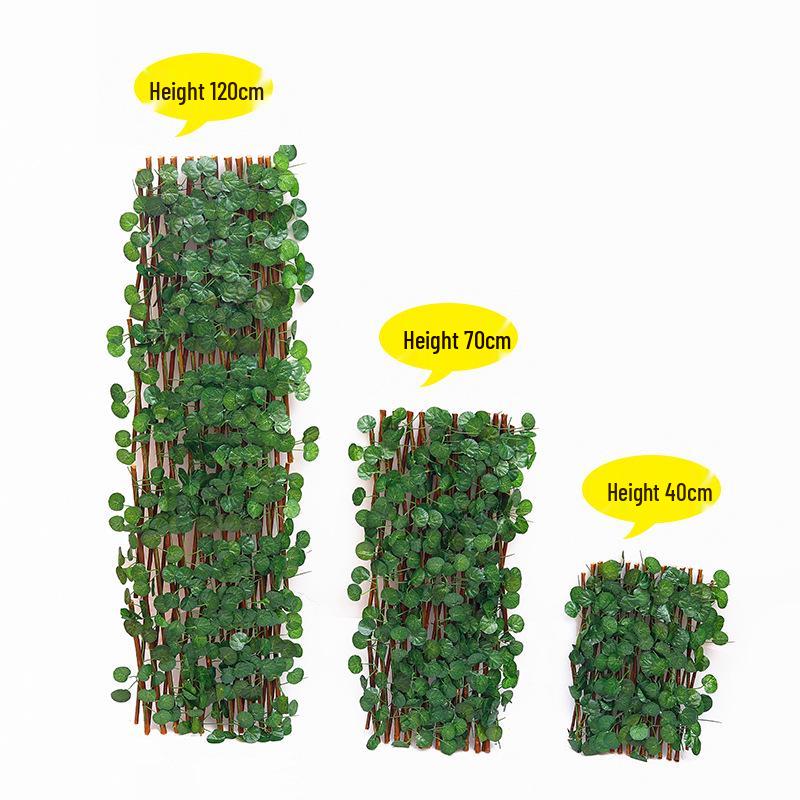 Retractable Grille with Faux Greenery for Balcony or Garden Decoration