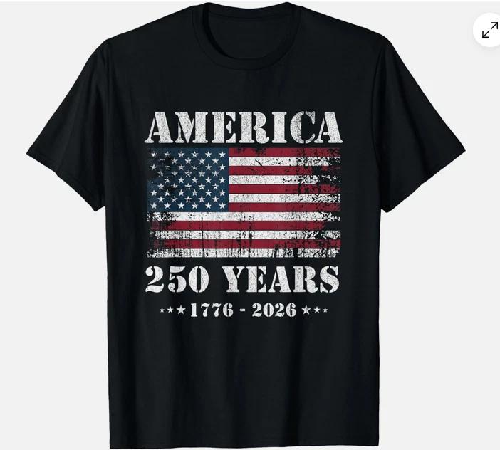 250 Years America Anniversary Grunge Flag Usa Tshirt S