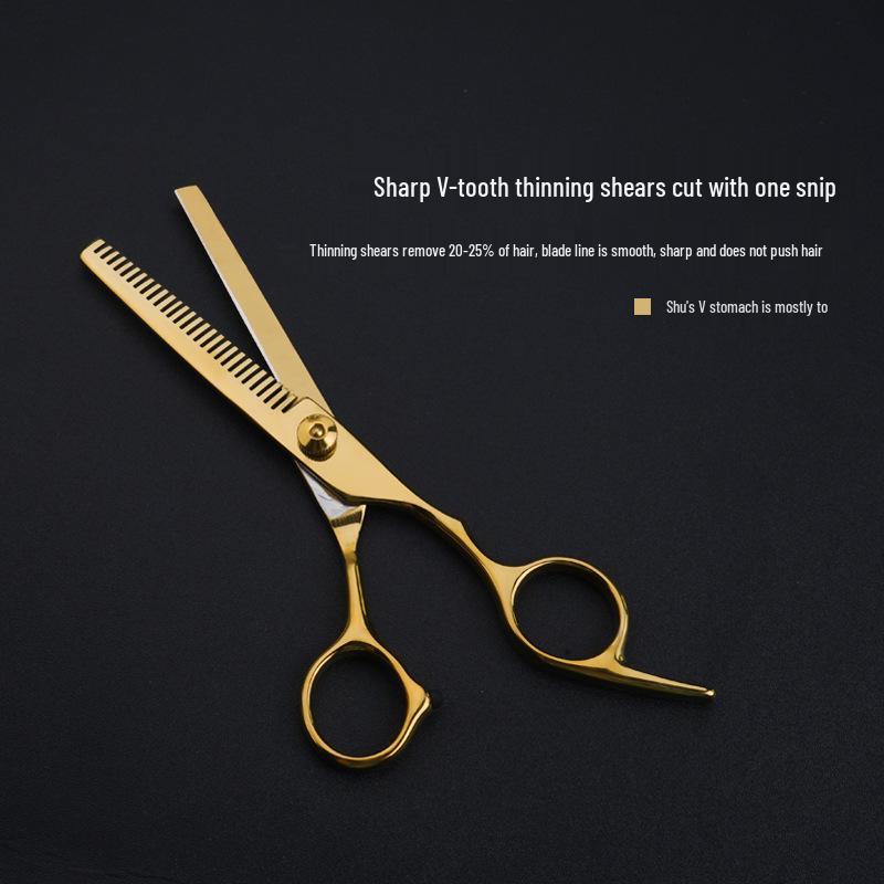 Professionelles Friseur-Barbier-Scherenset: Flache Schneide- & Ausdünnschere für den Heimgebrauch