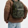 Coach West 32 Classic Logo Camouflage Print Zipper Closure Faux Leather Backpack Large Men backpack Deep-Trefoil-Green CW311-QBSB3