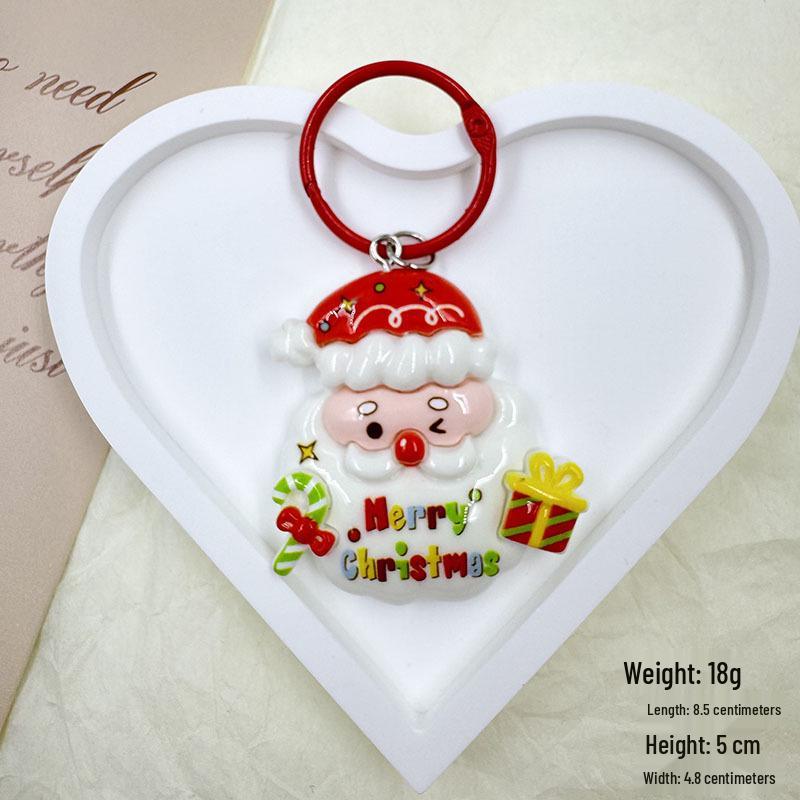 Рождественский мультяшный брелок-подвеска из смолы ручной работы