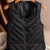 Women's Plus-Size White Duck Down Silk Vest Slim-Fit for Middle-Aged and Elderly Mothers Waistcoat Gilet