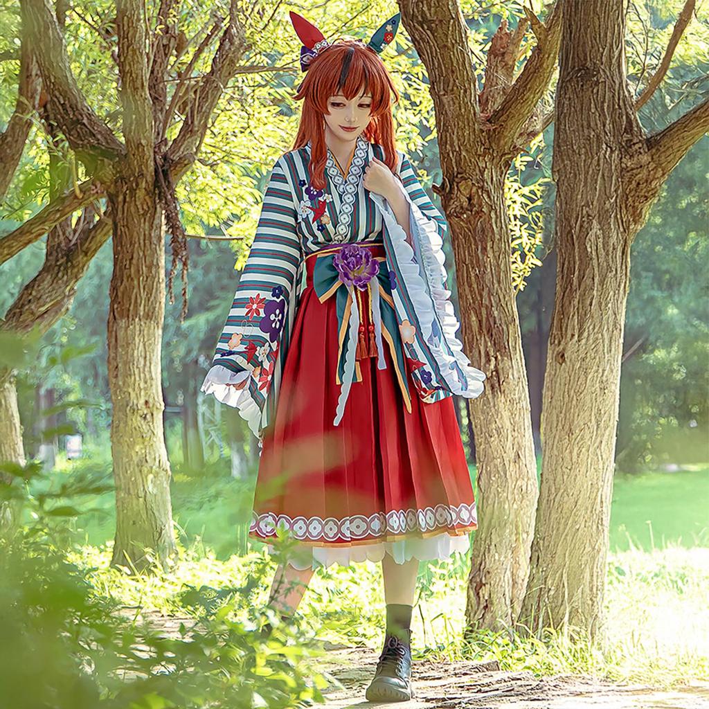 [Milky Time] Uma Musume Nice Nature Cosplay Halloween Anime Hakama Furisode (M)