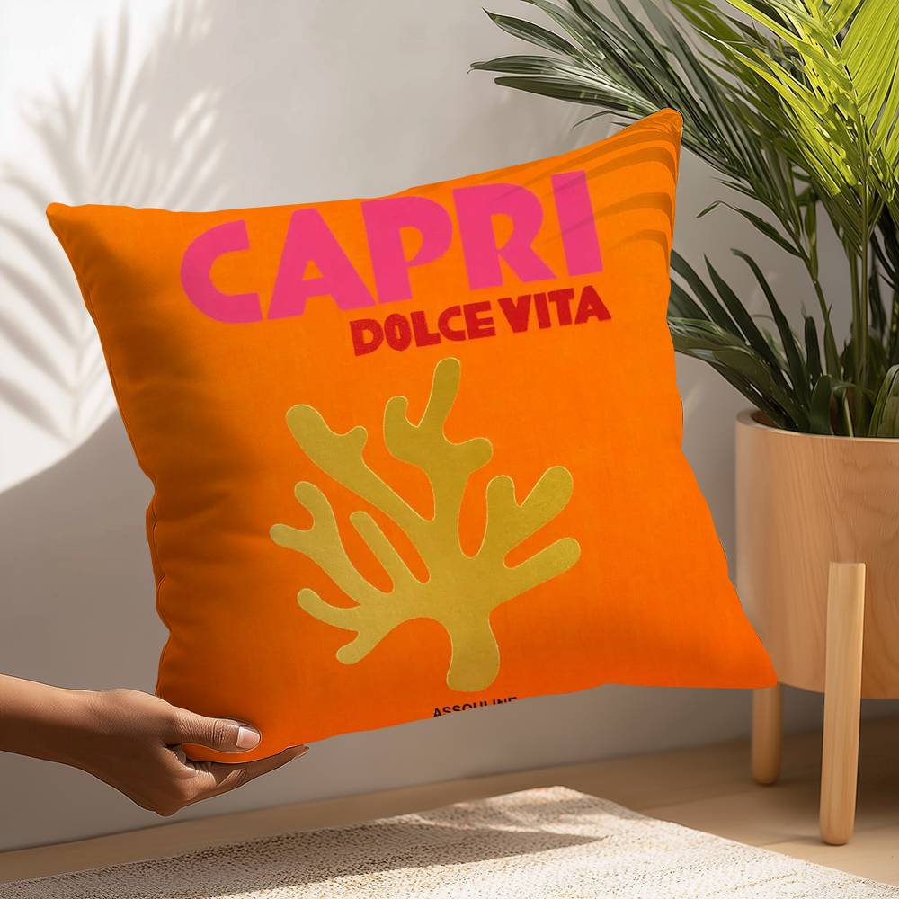 Summer Travel Series Pillow Case Plush Fabric Soft  Pillowcase Double Sided Print Cushion Cover Household Gifts