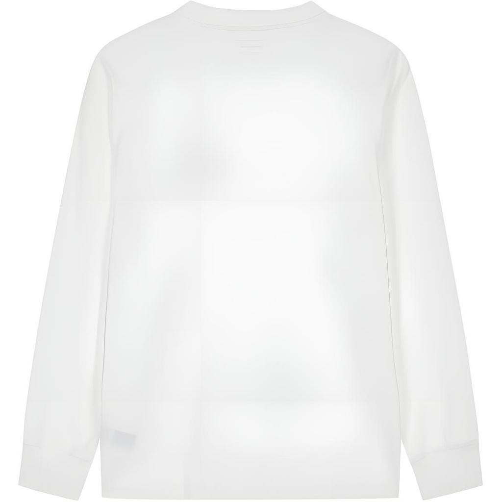 Calvin Klein Loose Fit Letter Casual Comfortable Round Neck Long Sleeve T-Shirt Unisex Tops Bright-White J327339-YAF