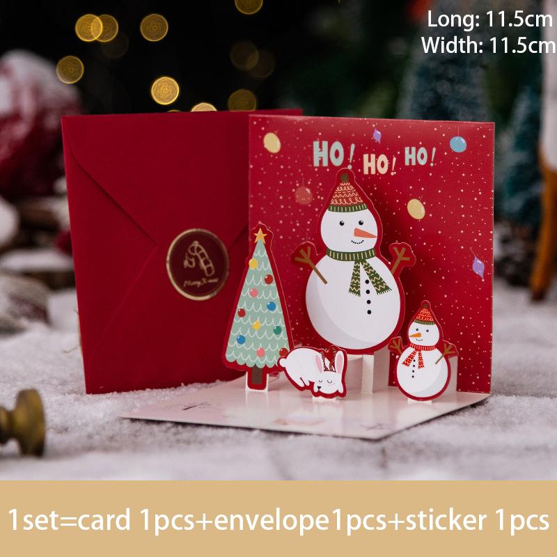 

3D Pop UP Santa Cards Folding Merry Christmas Greeting Cards Xmas Gift for New Year Blessing Postcard Thank You Cards Decoration