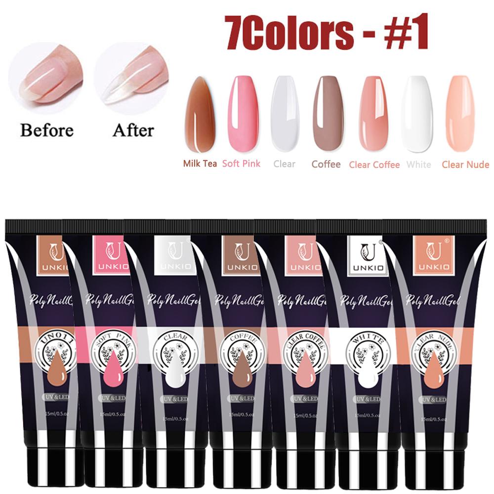 15/10/8/7 цветов, набор полигелей для наращивания, УФ-светодиодный набор для наращивания ногтей, твердый кристаллический гель, желе для дизайна ногтей, салон «сделай сам»