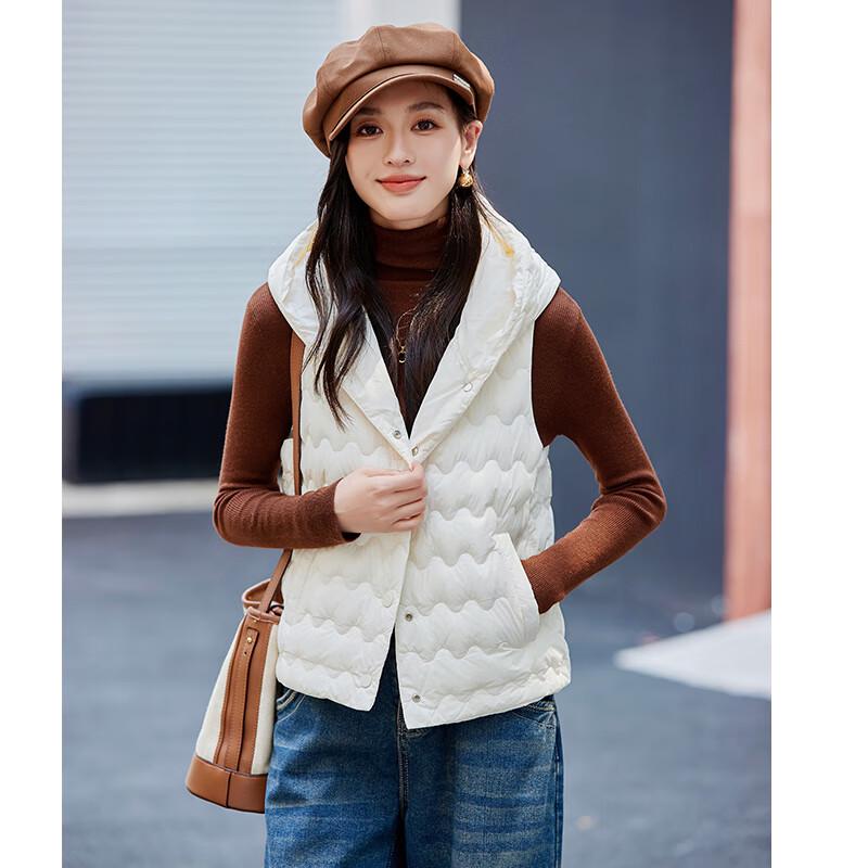 Damen Winter Kapuzen Weste mit Entendaunen