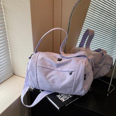 Korean Minimalist Short Trip Bag: Trendy, Textured, Large Capacity, Lightweight, Sports Fitness & Street Style Storage Bag