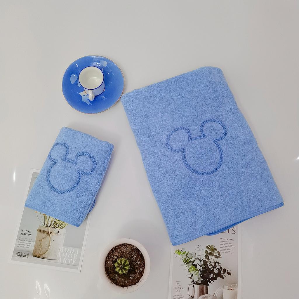 Solid Color Mickey Head Coral Fleece Towel Absorbent Quick Drying Household Towel Soft Wrapping Towel Children's Bath