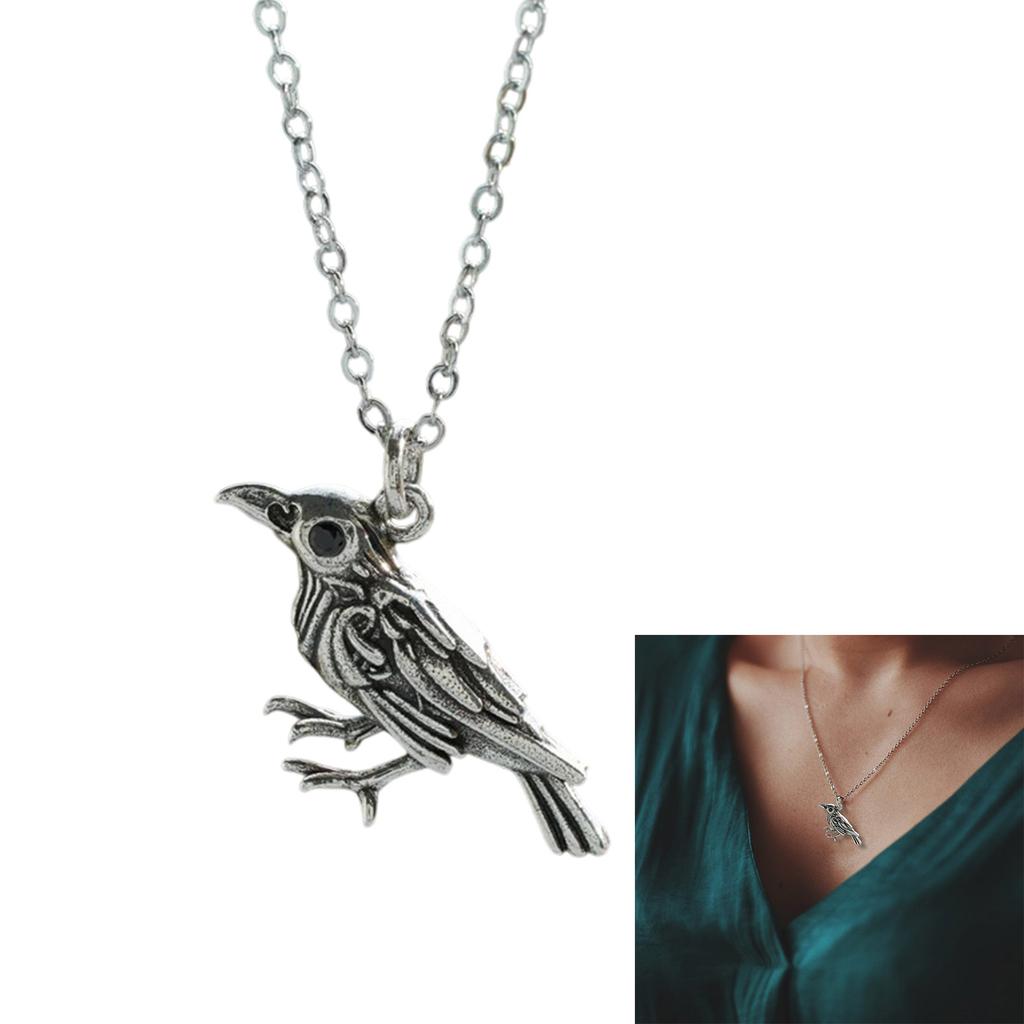 Punk-Stile Krähen-Anhänger Halskette Vintage Gothic Designs Handarbeit Legierungsschmuck für Männer Frauen Partys Alltagskleidung