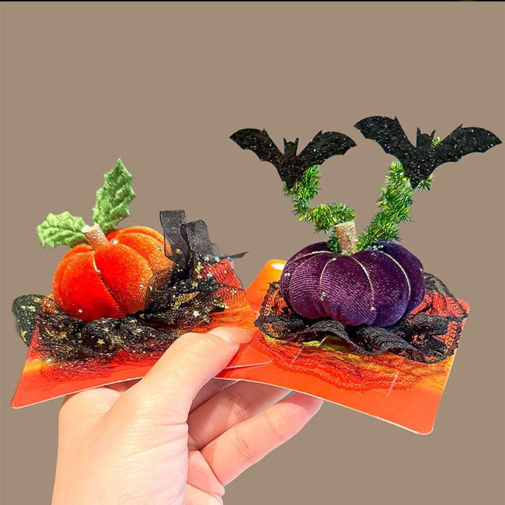 Bow Halloween Hair Clip Ghost Witch Hat Hairpins Fashion Cosplay Props Headwear Party Wear