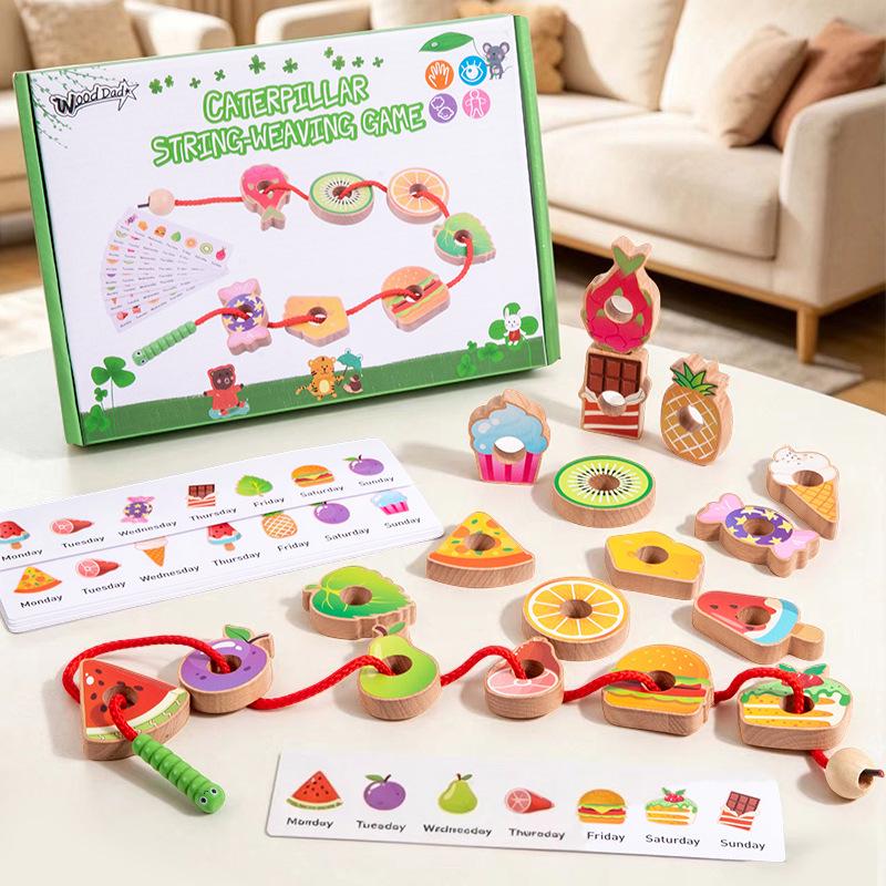 Wooden Educational Stringing Toy for Early Childhood Development