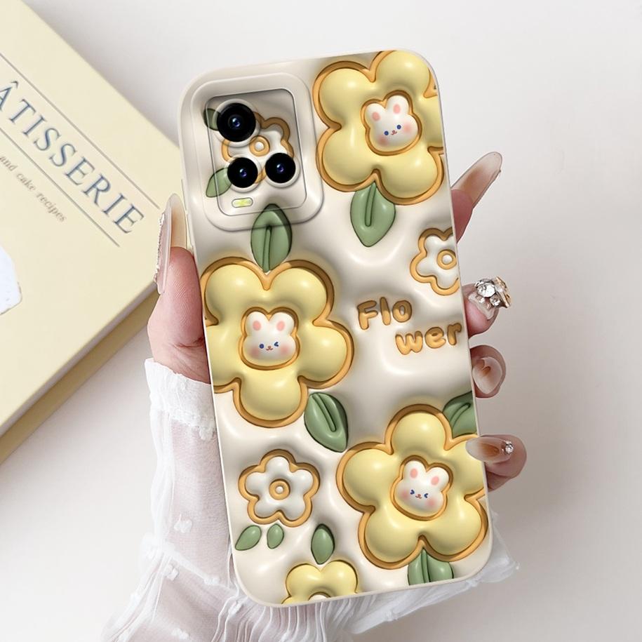 For Vivo Y21 2021 Case V2111 Silicone Cover For vivo Y21S Y33S Flower Protector Back Cover For Vivo Y21A Y21T Y33T VivoY21 Funda