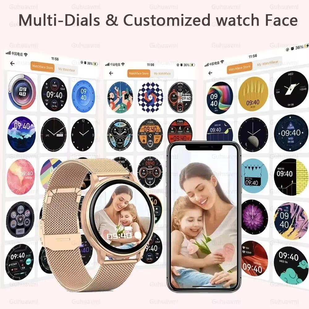2025 Nou Ceas Smart cu GPS de Urmărire Femei Ecran AMOLED HD Ritm Cardiac Tensiune Arterială Apel BT IP68 Impermeabil Smartwatch Pentru Huawei Xiaomi