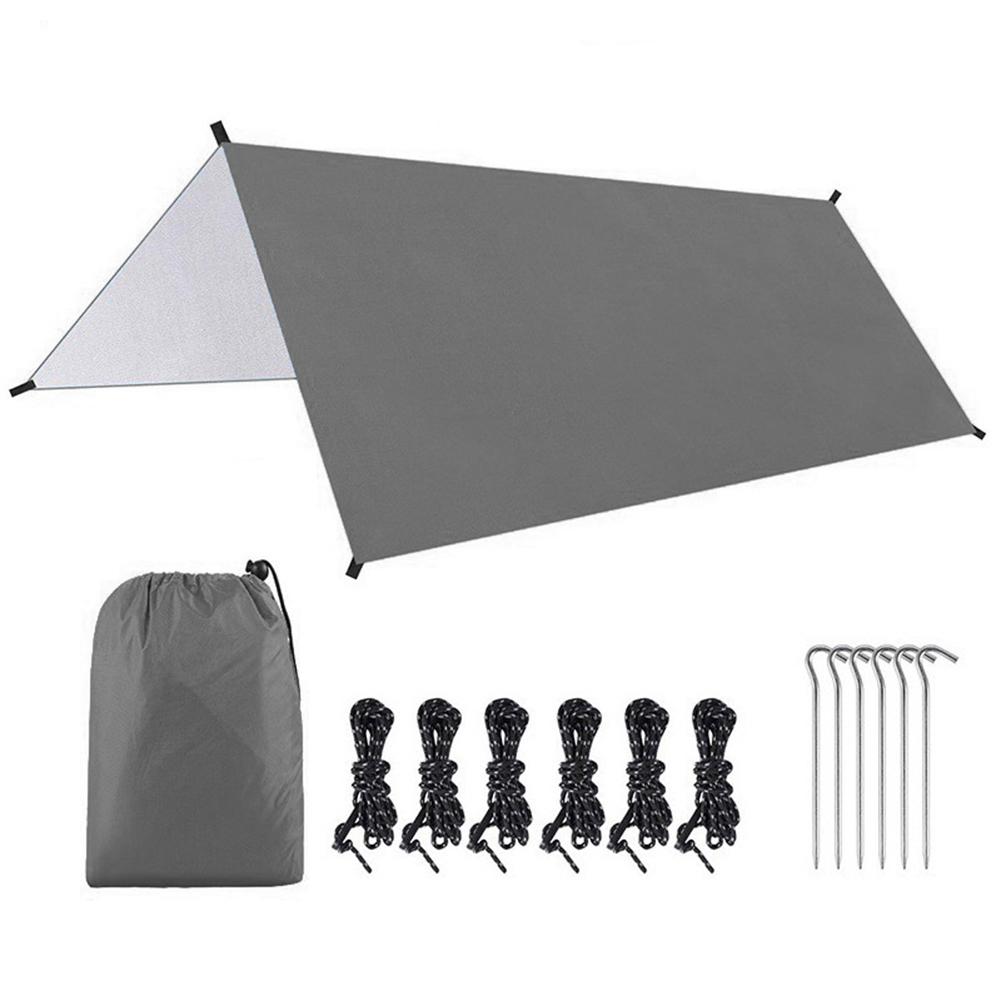 Outdoor Shelter 300cm Camping Tent Tarp Rain Fly with Spikes Nylon Rope for Waterproof and Windproof Protection during Camping