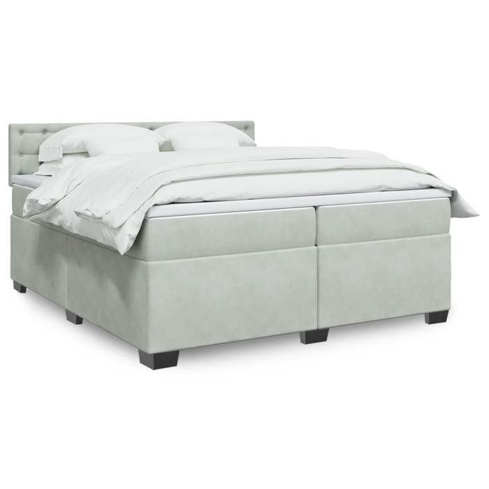 VidaXL Sommier à lattes de lit et matelas Gris clair 200x200cm Velours 3286414