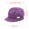 1Pc Winter Visor Hats For Woman Thicker Short Brim Knitted Cap Girls Autumn Metal Embellish Solid Hat Warmer Bonnet Casual Cap