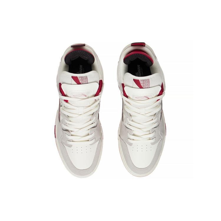 New LiNing Wave Pro Anti Slip And Wear Resistant Lightweight Low Top Skateboard Shoes Women's Gray Red AECS060-1