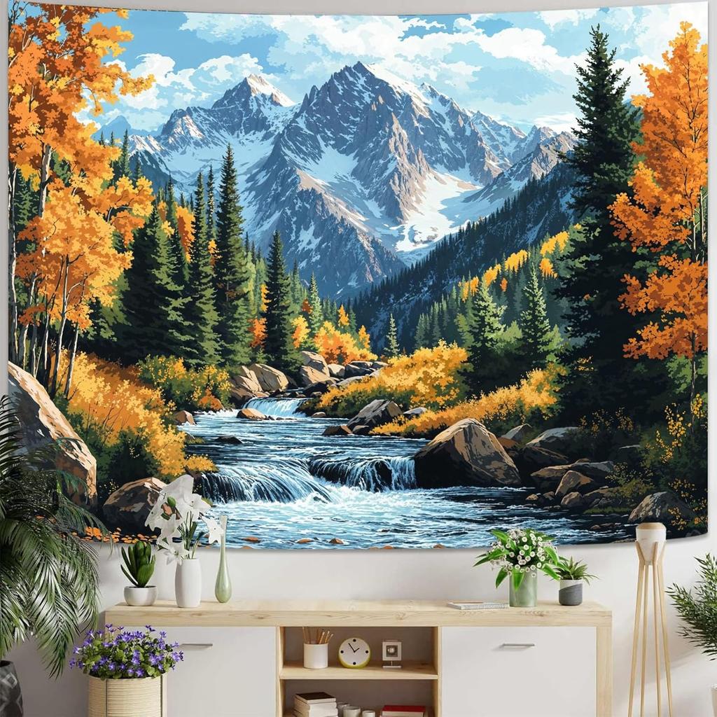 Landscape Tapestry Scenery Art Wall Tapestries Nature Wall Decor for Bedroom Living Room Backdrop Fantasy Mountain