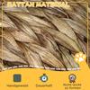 Woven Banana Leaf Elevated Cat Bed Wicker Kitten Basket Pet Den. House Cosy Cave with Soft Cushion Dome 40x37x51cm Grey