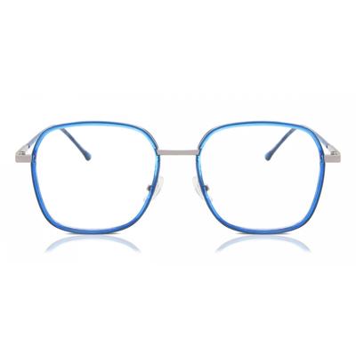 Full Rim Square Transparent Blue Silver Smartbuy Collection Nielsen Mtr 94g Fashion Unisex Eyeglasses