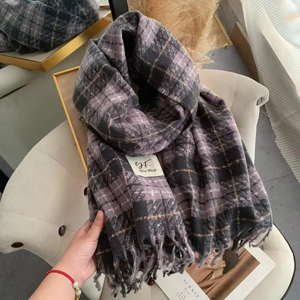 Soft Winter Scarf Thickened Neck Warmer Casual Shawl Wrap for Women