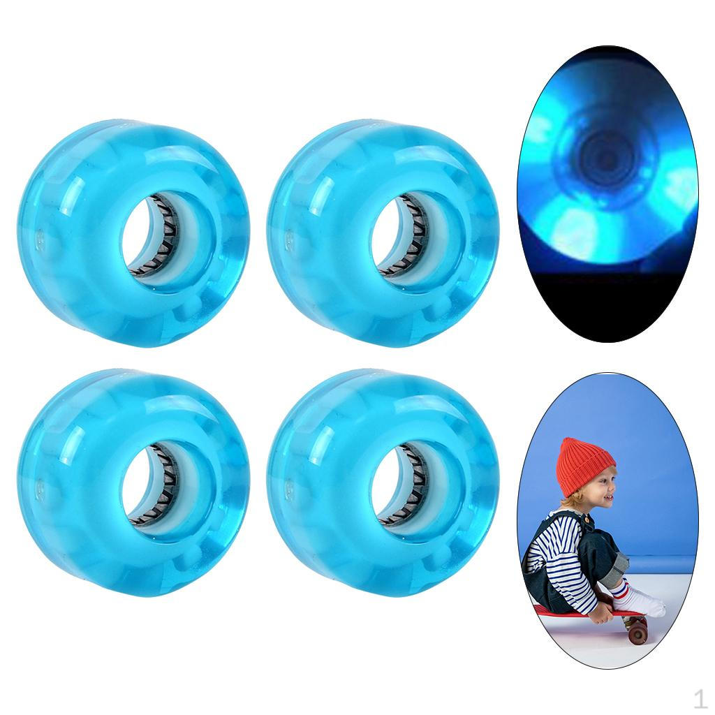 

Roller Skate Wheels Luminous Quad Replacement for Double Row Skating and синій