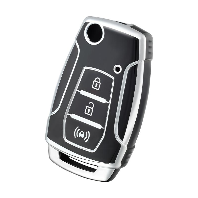 TPU Car Flip Key Case Cover Shell For SsangYong Kyron 2 Sanka Actyon Korando Tivoli 2020 Musso Korea Car Key Fob Bag Accessories
